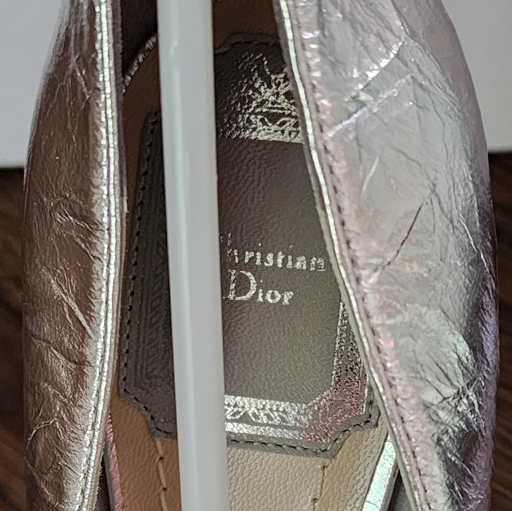 Brand New 100% Auth Christian Dior Women's Stilleto Silver Leather Shoes - Picture 5 of 12